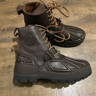 Polo Ralph Lauren Men's Oslo High Leather Duck Boots Brown Size 10