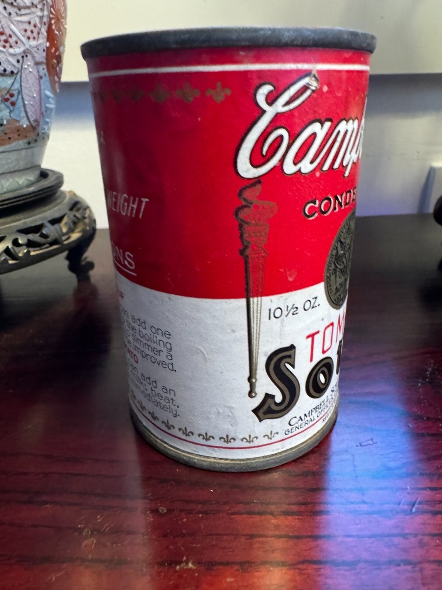 Antique 1910s-1920s Campell's Tomato Soup Tin Can - Empty w