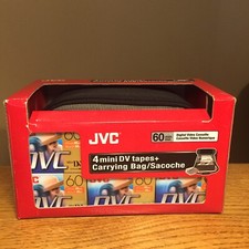 JVC 4 60 Minute Mini DV Tapes And Carrying Bag/Sacoche New Old Stock Open Box