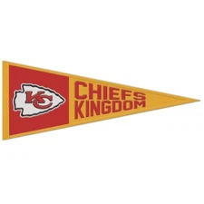 KANSAS CITY CHIEFS KINGDOM WOOL EMBROIDERED PENNANT 13"x32" NEW WINCRAFT 👀