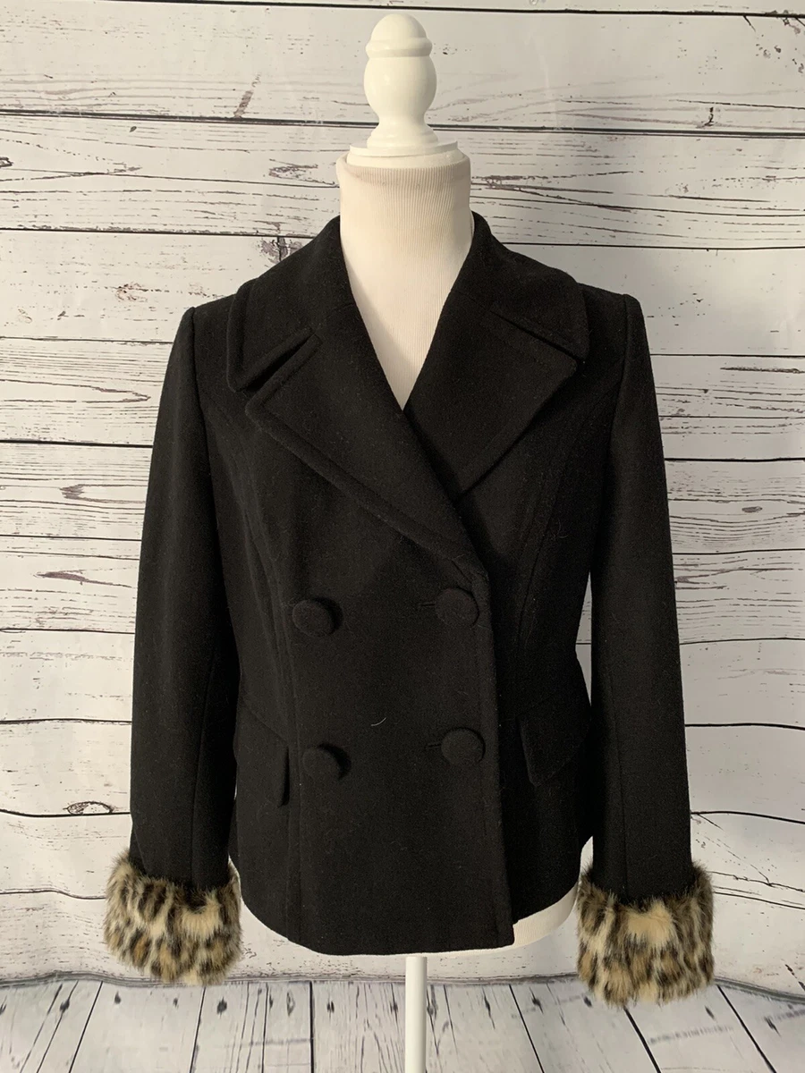 Faux fur trim clearance peacoat