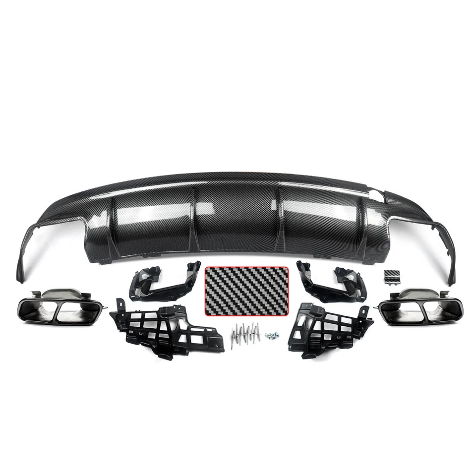 For Benz C117 W117 CLA200 CLA250 CLA45 2013-2019 Carbon Rear Bumper Diffuser Lip - Image 3 of 4