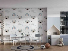 3D Cartoon Animal Koala Rainbow Self-adhesive Removable Wallpaper Murals