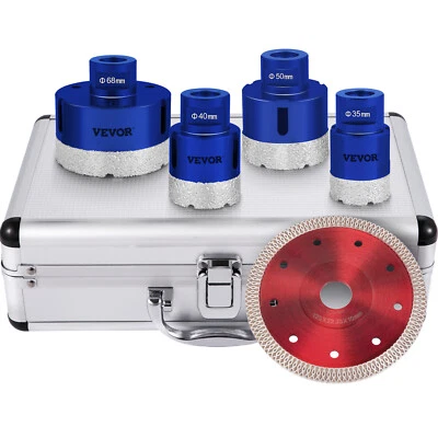 VEVOR Diamond Drill Bits Hole Saw Set 35/40/50/68 mm Tile Ceramic Marble