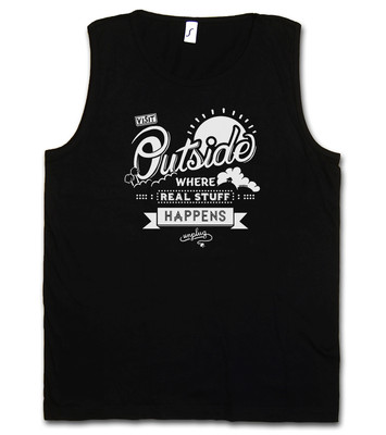 VISIT OUTSIDE NERD TANK TOP GYM T-SHIRT The Big Geek Real Life Computer Gamer