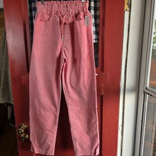 Juicy Couture Sea Pink Corduroy Drawstring Pants Elastic Waist Size 26 NWT