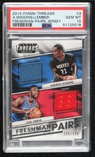 2014 Threads Freshman Pairs /199 Andrew Wiggins Joel Embiid #3 PSA 10 GEM MT m4w