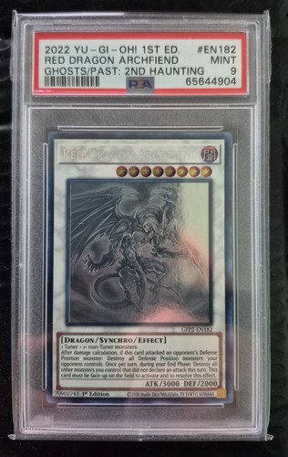 PSA 9 Red Dragon Archfiend Ghost Rare GFP2-EN182 Yugioh Ghost from the Past 2