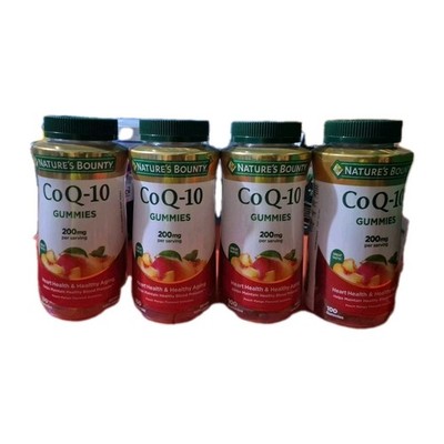 4x NATURE'S BOUNTY CO Q-10 200MG GUMMIES PEACH MANGO FLAVOR 100 CNT Each 