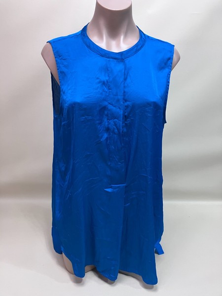 Witchery Size 12 Cobalt Sleeveless Tunic Blouse Pocket Elegant Casual Dopamine