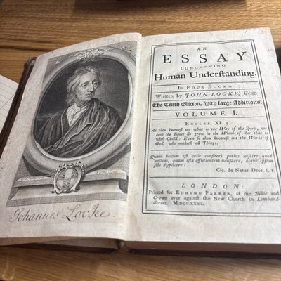 JOHN LOCKE - AN ESSAY CONCERNING HUMAN UNDERSTANDING 2 VOLS empiricism 1731