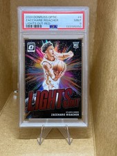 Panini Donruss Optic Zaccharie Risacher Lights Out Red Prizm /99 PSA 9 Hawks