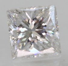 Certified 0.79 Carat D VS2 Princess Natural Enhanced Loose Diamond 5.32x5.29mm
