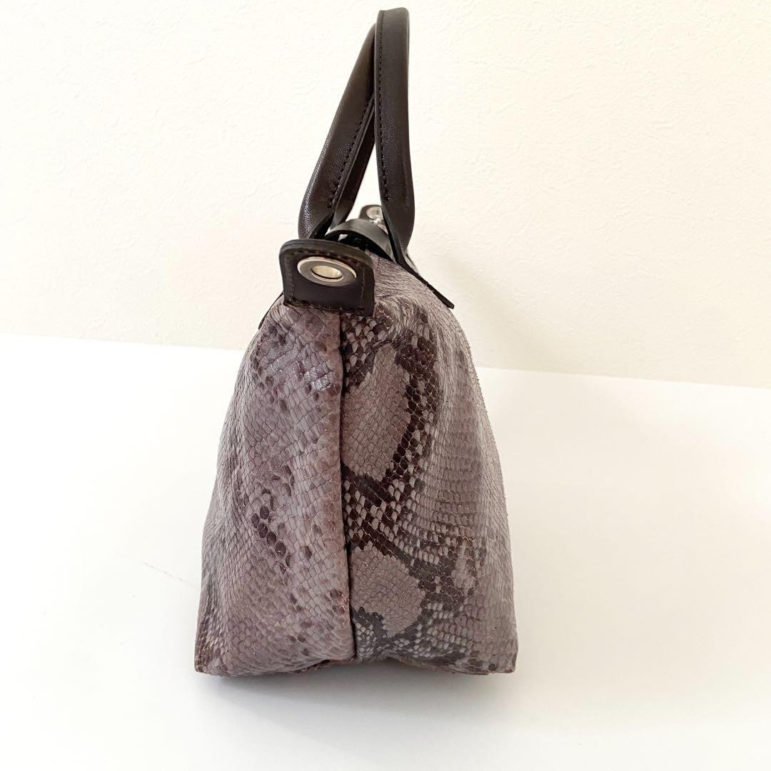 Longchamp Le Pliage Python Pattern Tote Bag Brown… - image 4