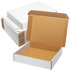 White Shipping Boxes 13x11x3" 20 Pack - Corrugated Cardboard Box Mailers for ...