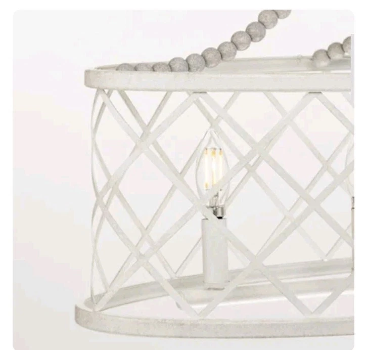 Lámpara de araña blanca Progress Lighting Bisset Collection Cottage con gris lavado... Foto 3 de 4