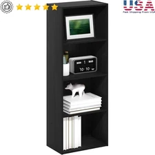 4 Tier Bookshelf Open Storage Unit Easy Assembly Space Saving Organizer New