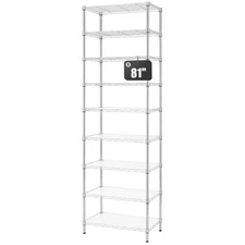 9-Tier Wire Shelving Unit Adjustable Steel Wire Rack Shelving, 81 Inches Heig...