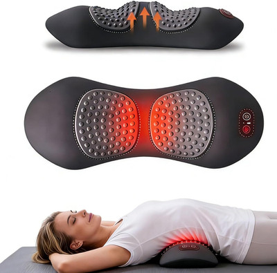 3 in 1 Electric Massage Lumbar Pillow, Equipped with Heating, Vibration, and Tra