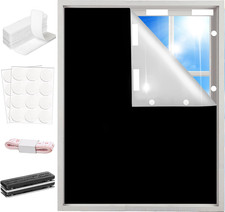 100 Blackout Window Cover Curtains for Bedroom 57X40Inch,No Drill,Diy Cut Porta