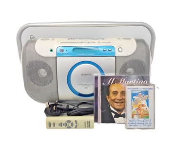 Sony CFD-E100L Boombox Stereo Portable CD Cassette Tape Radio AM FM - Vintage - Image 1 of 4