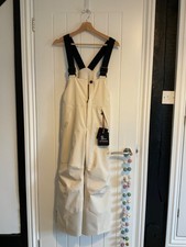 Moncler Grenoble Ski Salopettes Mädchen Alter 10 cremefarben neu mit Etikett Schneehose UVP 650 £