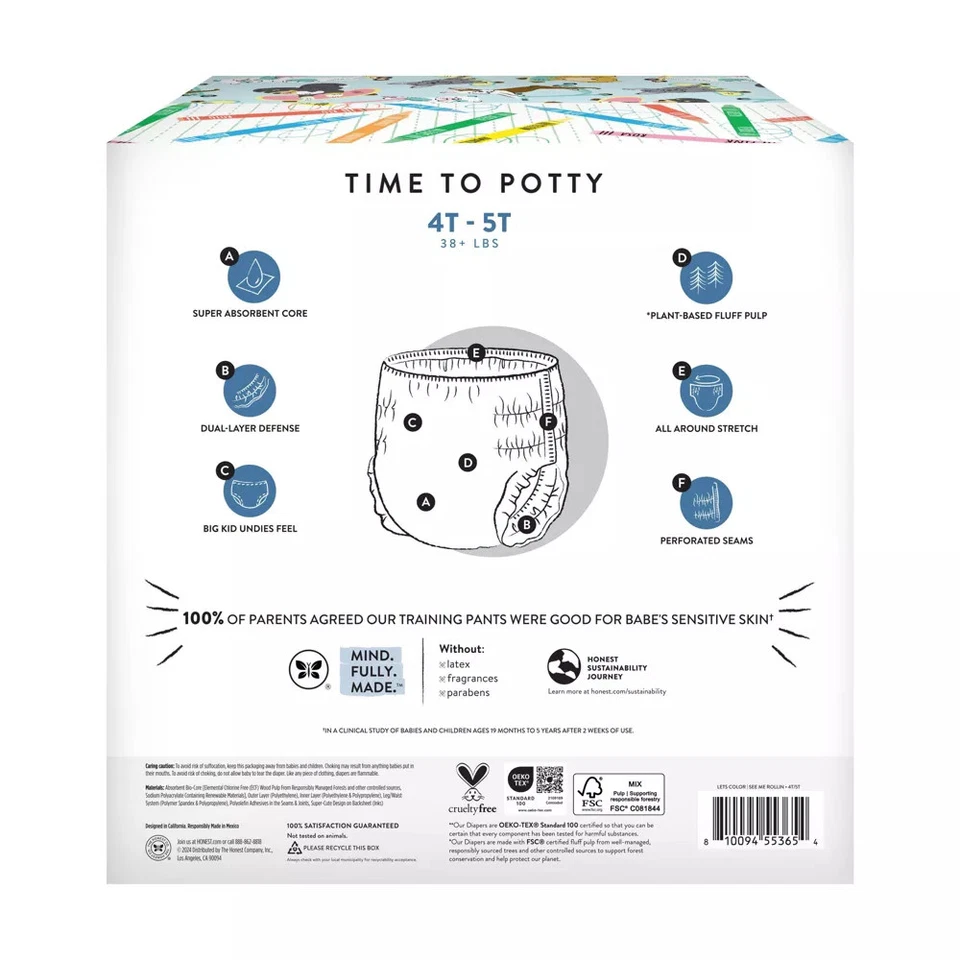 The Honest Company Clean Conscious Disposable Training Pants Size 4T-5T Count 32 - Image 3 of 3