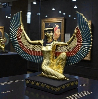 Ancient Egyptian Antiquities Rare Winged Statue Of Isis  Goddess Of Love Bc