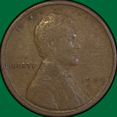 1909 Lincoln Wheat Cent Fine F Coin #36138