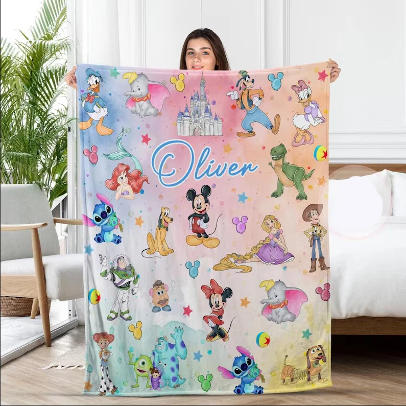 Personalized Disney Mickey & Friends Princess Fleece Blanket