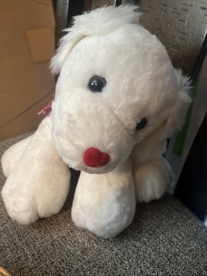 Vintage 2002 New Adventures Valentine s Day stuffed white puppy dog That Talks