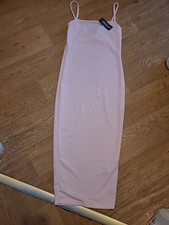 Brand New Ladies Prettylittlething Size 6 Pink Sleeveless Pencil Bodycon Dress