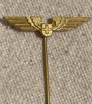 Vintage Swiss Air Airlines Stick Pin Wings Aviation Collectible