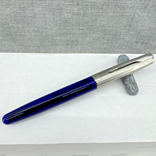 Parker FRONTIER Fountain Pen - Stainless/Purple, med nib, Made USA, code III P