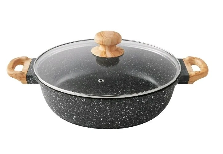 Pioneer Woman ~ CHARCOAL SPECKLE ~ 4 Quart ~ Everyday Pan w/Lid ~ Cast Aluminum