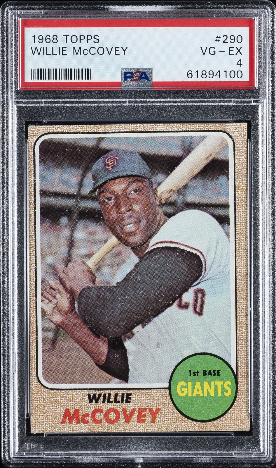 1968 TOPPS #290 WILLIE MCCOVEY PSA 4