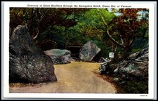 Postcard Gateway Giant Boulders Smugglers Notch Green Mts VT O59