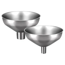 Stainless Steel Metal Funnel Set of 2, Kitchen Filling Funnel (0.5-inch Narro...