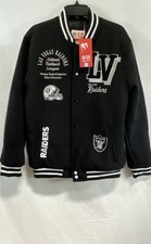Ultra Game NFL Men's Las Vegas Raiders Black Varsity Jacket Embroidered NWT L