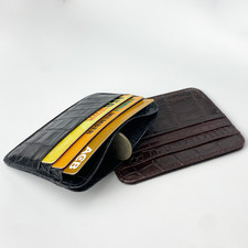 Men's Genuine Leather Slim Card Holder Crocodile Credit Card Wallet Coin Purse