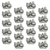 20 StüCk Cat Alloy AnhäNger Charms Diy Schmuck Herstellung ZubehöR FüR
