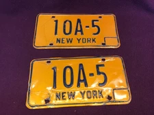 New York 1973-1986 License Plate Pair Set 10A-5 man cave garage art