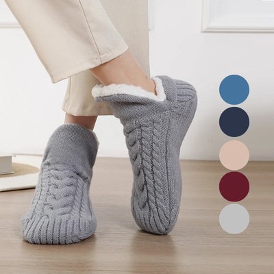 Verdickte Winter Thermo-Socken Damen Herren Flauschige Rutschfeste Haussocken