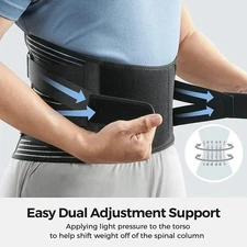 Back Brace Lower Back Pain Relief Adjustable Breathable Lumbar Support Belt Work