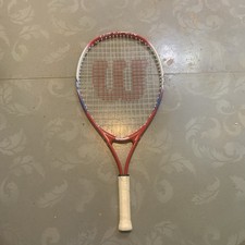 Wilson Junior US Open Tennis Racket, 3 5/8 Grip Red/Blue Ages 7-8