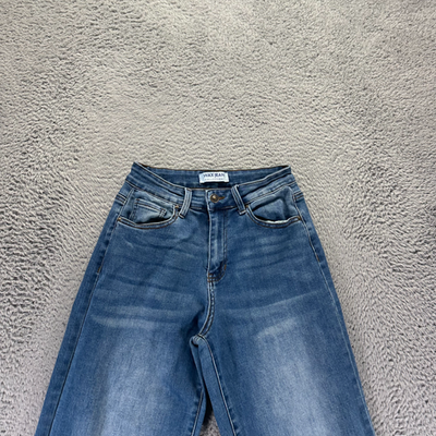 Wax Jeans Womens 5 Blue Cotton Denim Straight Leg Faded Workwear