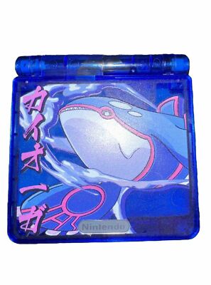 Gameboy Advance SP IPS V3 MOD Glass Screen Kyogre Shell