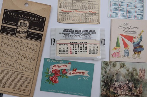 calendar lot miniature card ink blotter pocket vintage ad planner - Picture 7 of 9