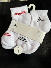 JORDAN NIKE SOCKS 6 PACK NEW ANKLE YOUTH BOYS 3Y-5Y SHOE SOCK SIZE 7-9