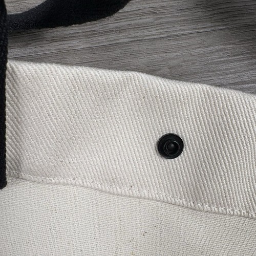 Lululemon Double Handle Canvas Tote Bag 17L Cream Snap Closure Inside Pocket - Picture 9 of 15